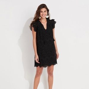 Vineyard Vines black eyelet flutter sleeve dress